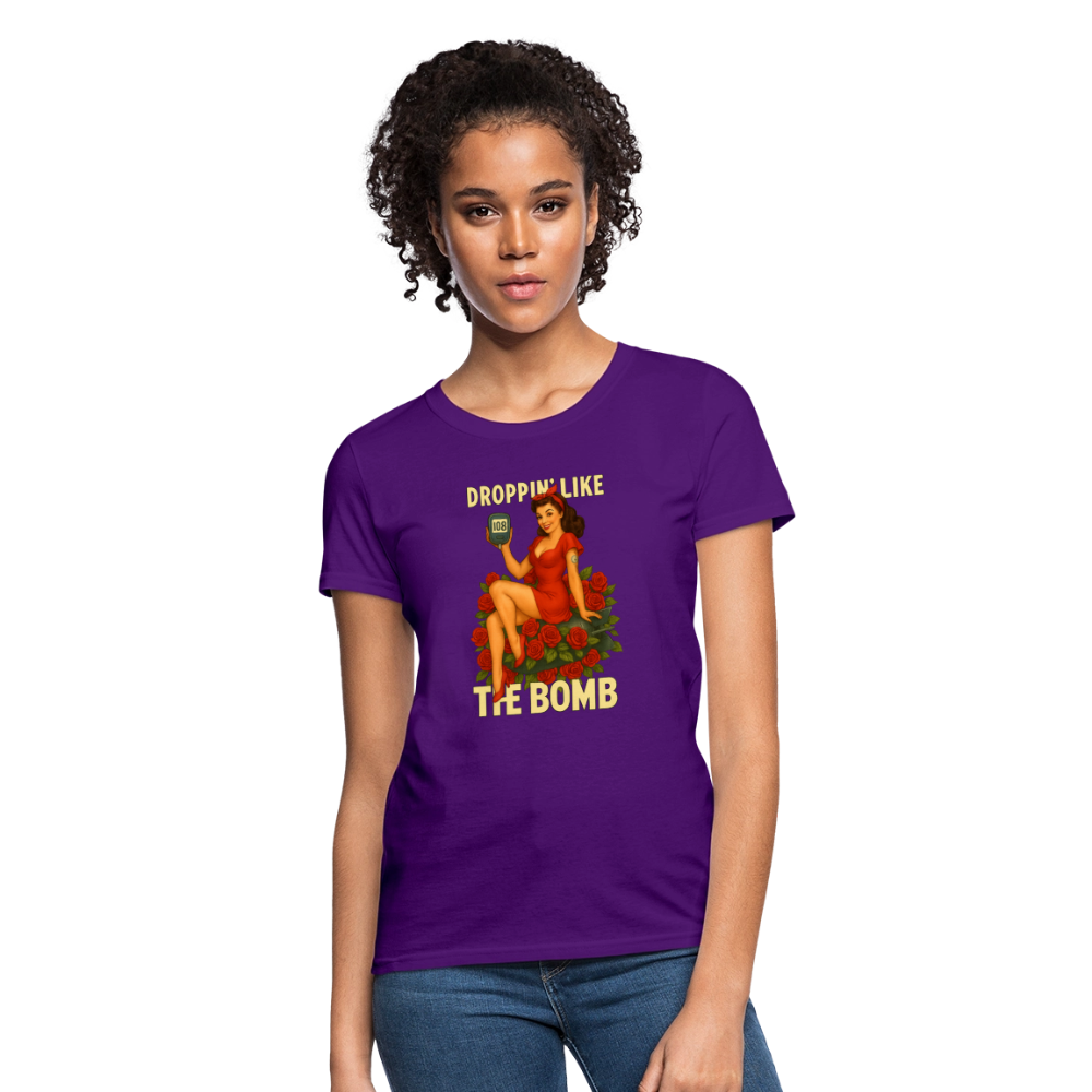 Droppin' Like The Bomb Pin-up Women's T-Shirt - purple