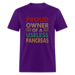 Proud Owner Of A Useless Pancreas Softstyle Unisex T-Shirt - purple