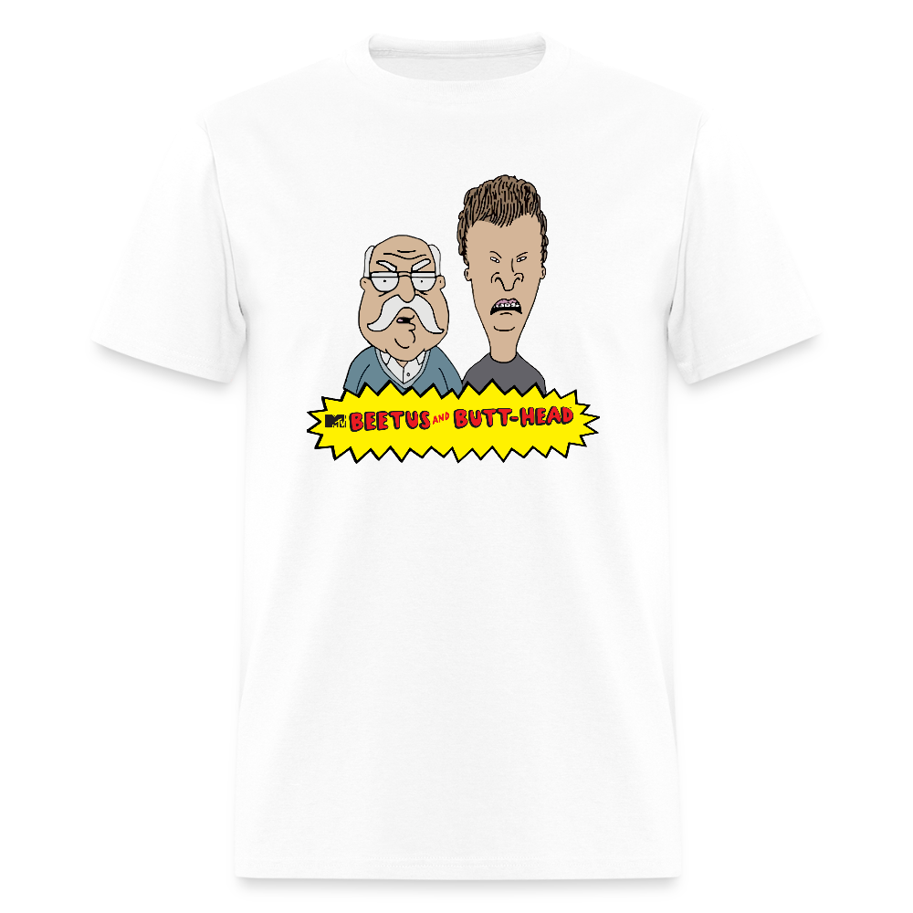 Beetus & Butthead Mashup Parody Diabetes Unisex Adult T-Shirt - white