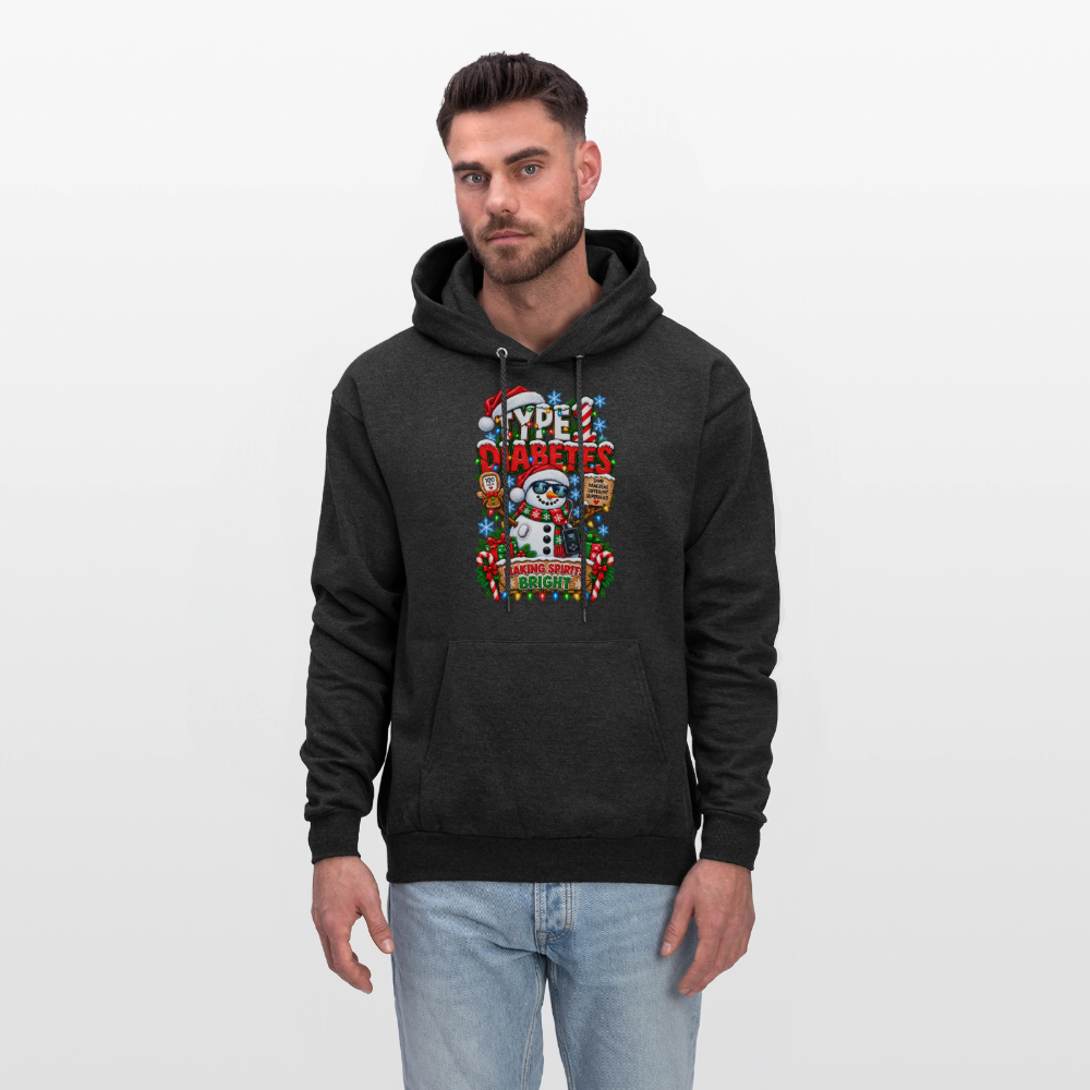Type 1 Diabetes Ugly Christmas Men's Hoodie - charcoal grey