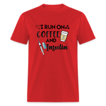 I Run On Coffee & Insulin Adult Unisex Softstyle T-Shirt - red