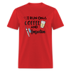 I Run On Coffee & Insulin Adult Unisex Softstyle T-Shirt - red