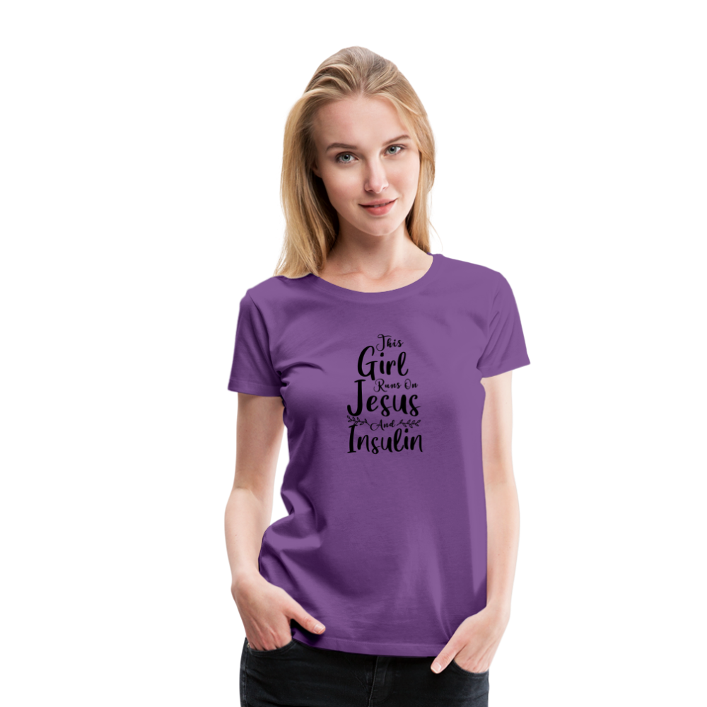 This Girl Runs On Jesus & Insulin Women’s Comfort T-Shirt - purple