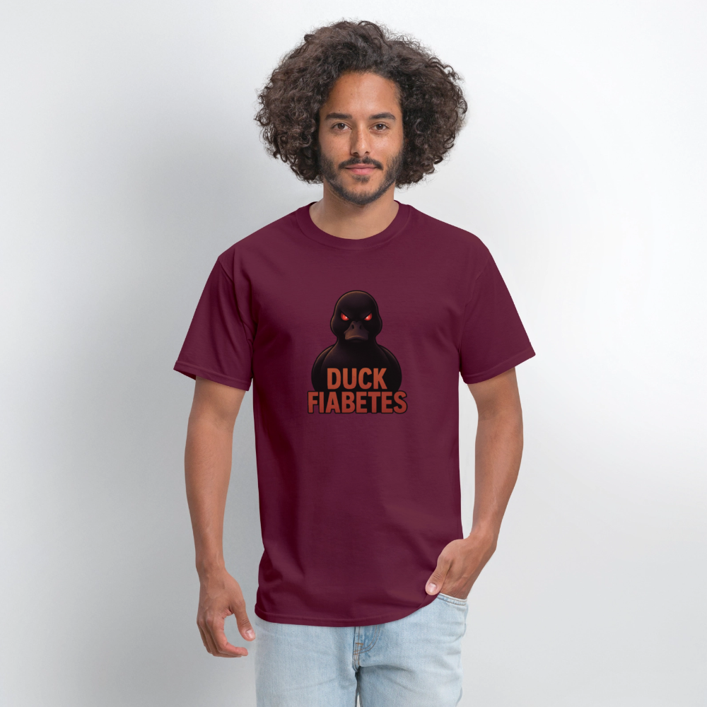 Duck Diabetes Umisex Adult  T-Shirt - burgundy