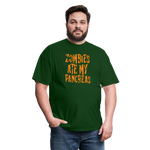 Zombies Ate My Pancreas Diabetic Humor Adult T-Shirt - forest green