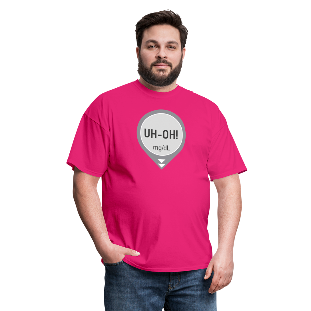 UH-OH! Dexcom Lows Alert Humor Adult Unisex T-Shirt - fuchsia