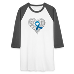 Diabetes Awareness Needs Love Unisex Premium Raglan T-Shirt - white/charcoal