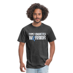 Type 1 Diabetes Warrior Blue Ribbon Pride T-Shirt - heather black