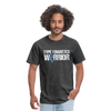 Type 1 Diabetes Warrior Blue Ribbon Pride T-Shirt - heather black