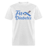 Fu*K Diabetes Blue Ribbon Diabetic Awareness Unisex T-Shirt - light heather gray