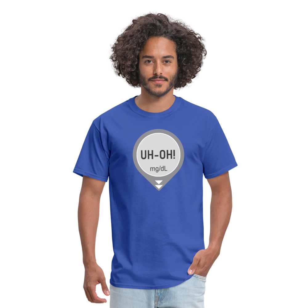 UH-OH! Dexcom Lows Alert Humor Adult Unisex T-Shirt - royal blue