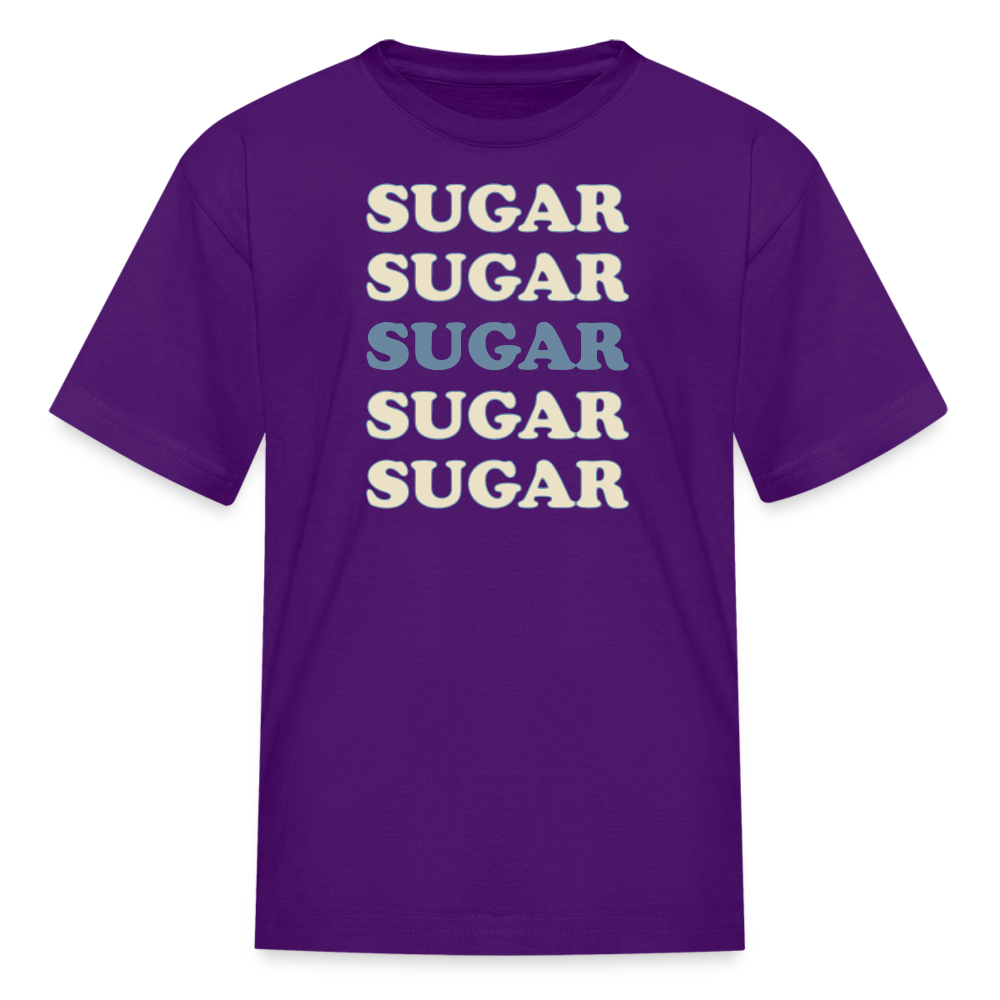 Hey Sugar Sugar Type 1 diabetes humor kids T-shirt in purple
