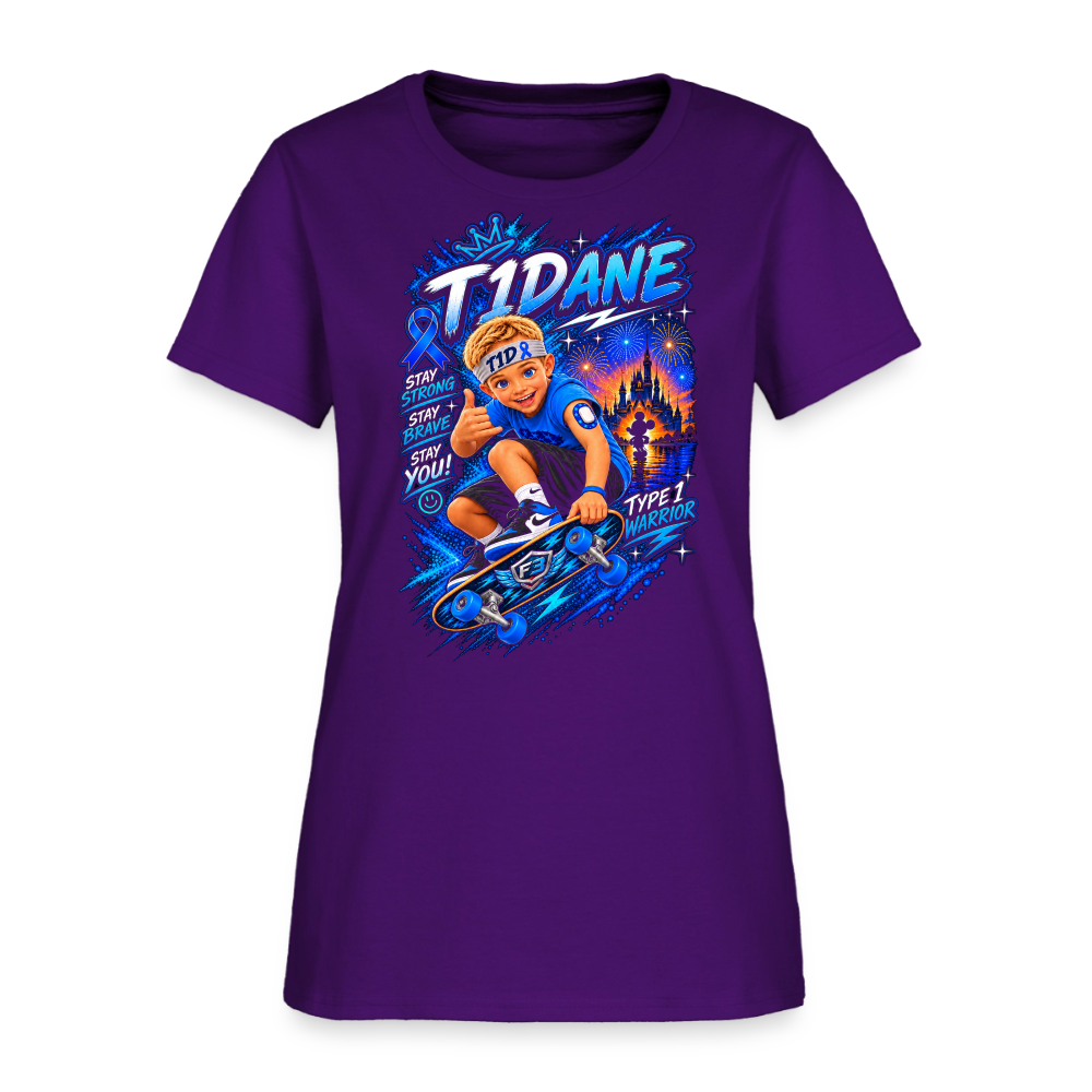 T1Dane Warrior Women's T-Shirt for Mom - purple