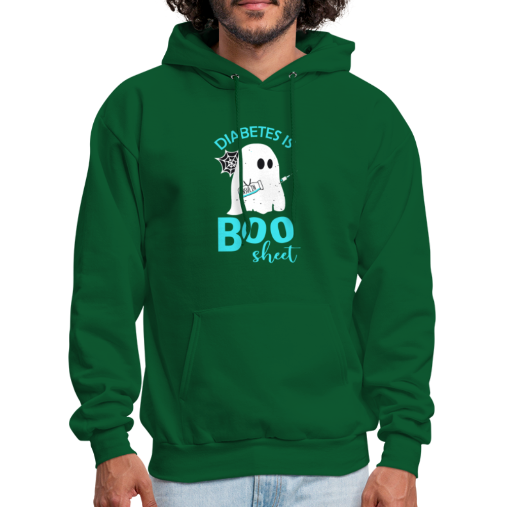 Diabetes Is Boo Sheet Humor Softstyle Unisex Hoodie - forest green