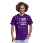Family No One Fights Alone Diabetes Awareness Adult Unisex T-Shirt - purple