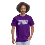 Type 1 Diabetes Warrior Blue Ribbon Pride T-Shirt - purple