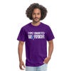 Type 1 Diabetes Warrior Blue Ribbon Pride T-Shirt - purple