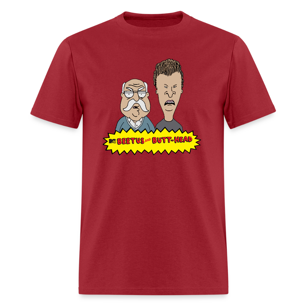 Beetus & Butthead Mashup Parody Diabetes Unisex Adult T-Shirt - dark red