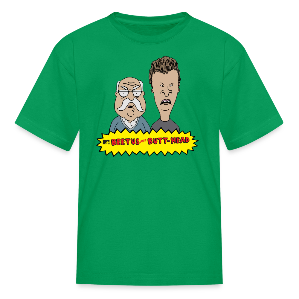 Beetus and Butthead kids diabetes humor T-shirt in kelly green