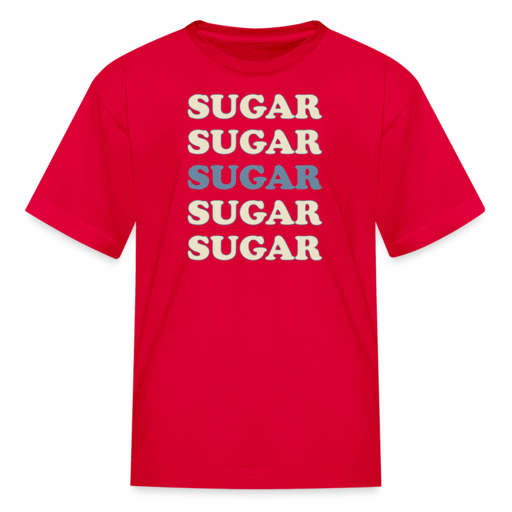 Hey Sugar Sugar Type 1 diabetes humor kids T-shirt in red