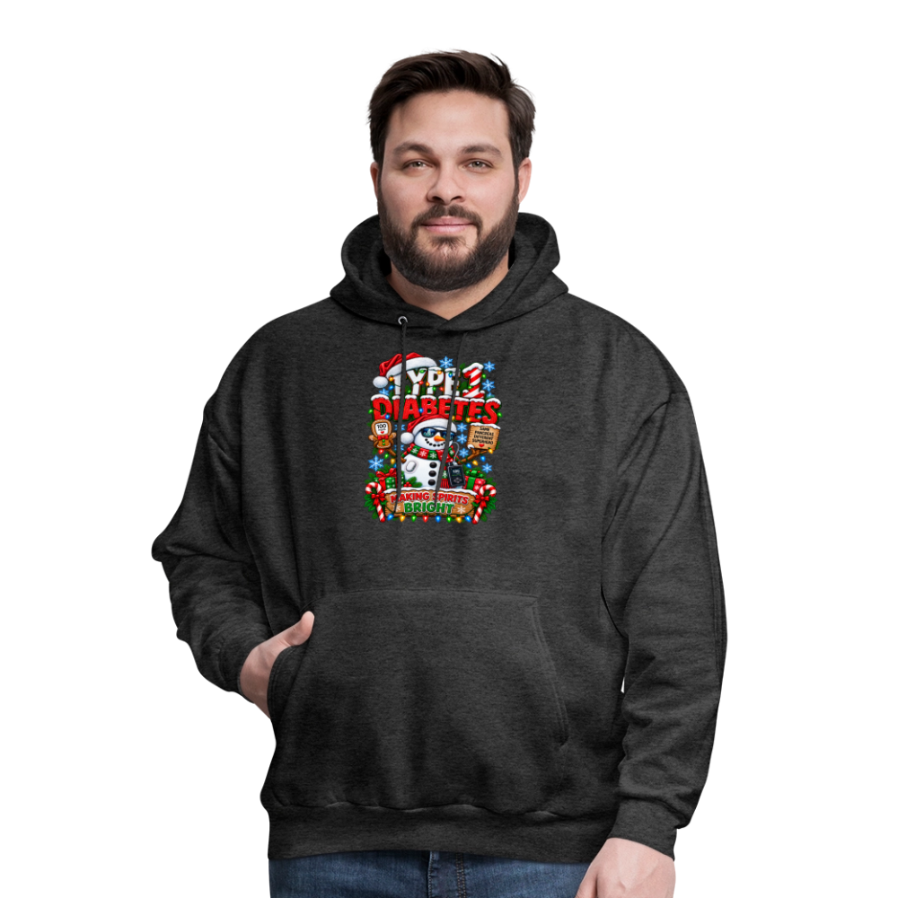 Type 1 Diabetes Ugly Christmas Men's Hoodie - charcoal grey