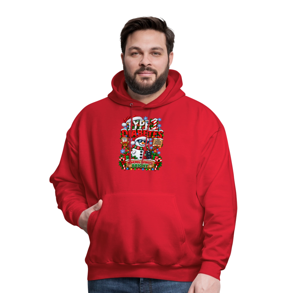 Type 1 Diabetes Ugly Christmas Men's Hoodie - red