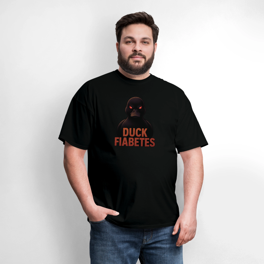 Duck Diabetes Umisex Adult  T-Shirt - black