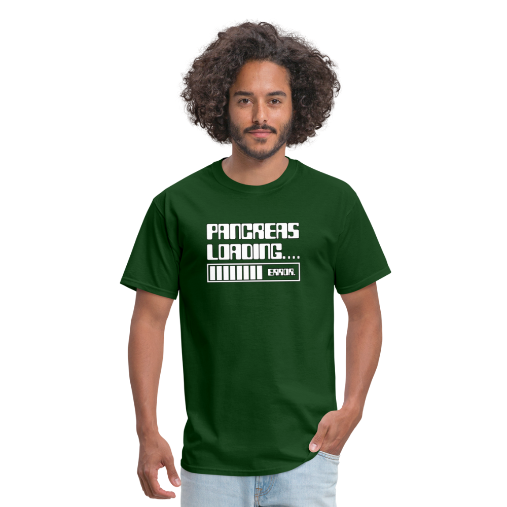 Pancreas Loading Error Humor Diabetes T-Shirt - forest green