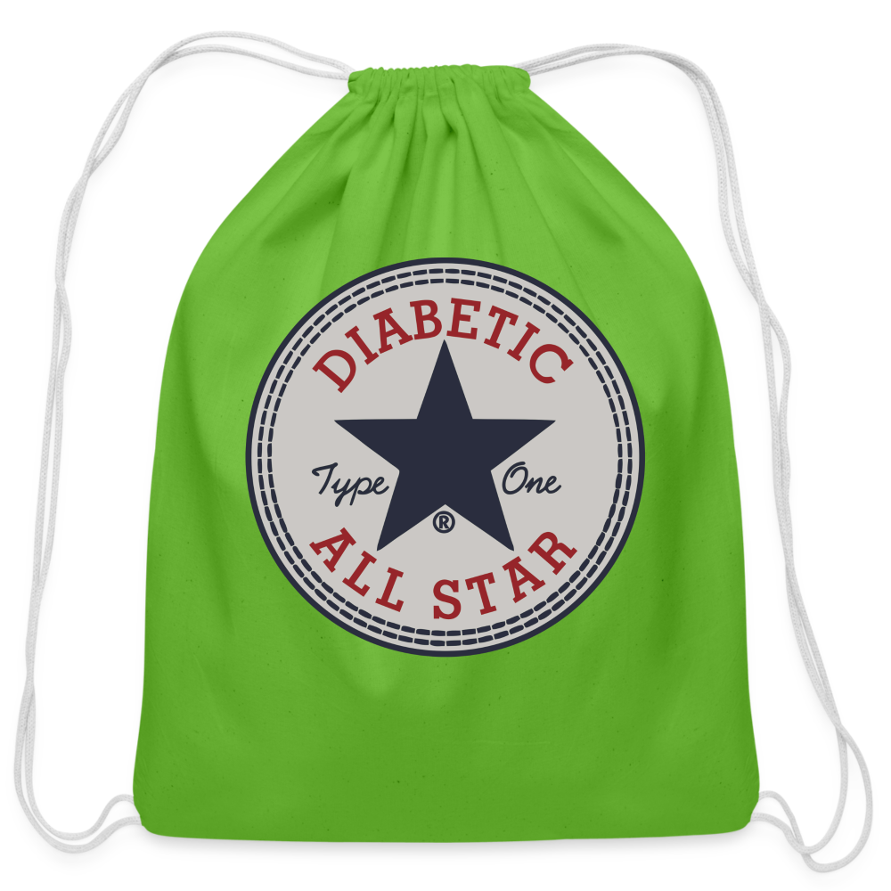 Diabetic Type One All Star Diabetic Supplies Storage Cotton Drawstring Bag - clover