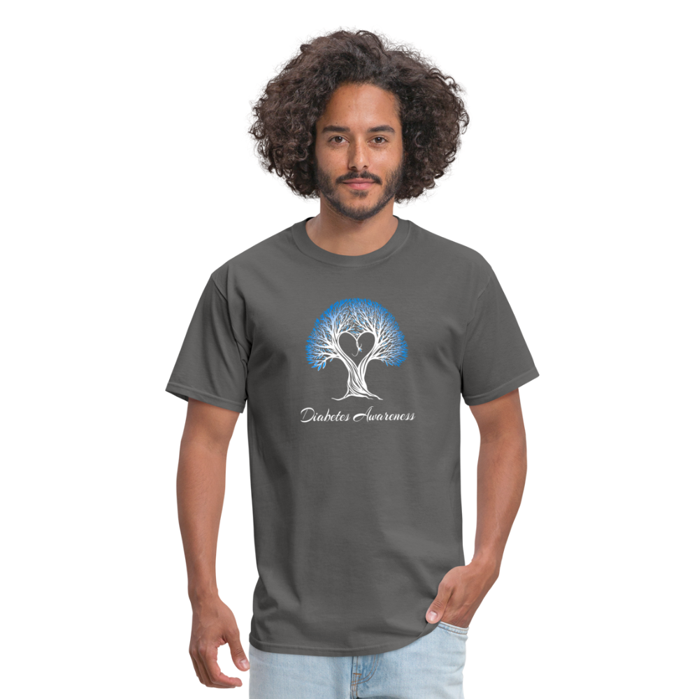 Diabetes Awareness Tree Of Love & Life Unisex T-Shirt - charcoal