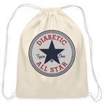 Diabetic Type One All Star Diabetic Supplies Storage Cotton Drawstring Bag - natural