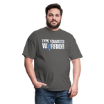 Type 1 Diabetes Warrior Blue Ribbon Pride T-Shirt - charcoal