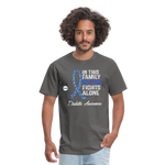Family No One Fights Alone Diabetes Awareness Adult Unisex T-Shirt - charcoal