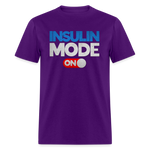 Insulin Mode "ON" Adult Diabetic Humor Unisex T-Shirt - purple