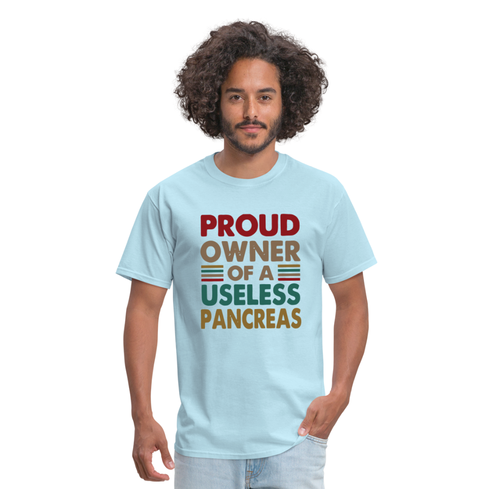 Proud Owner Of A Useless Pancreas Softstyle Unisex T-Shirt - powder blue