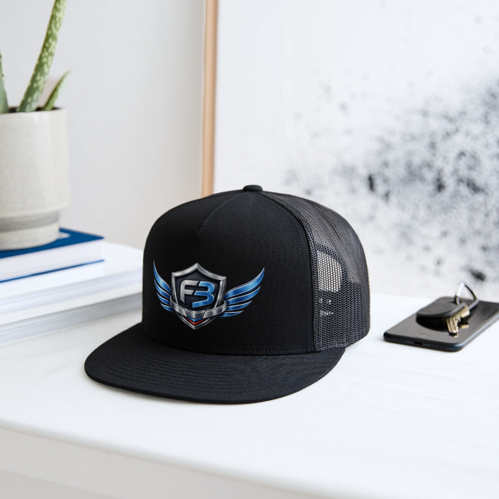 Freedom Band Snap Back Trucker Hat - black/black