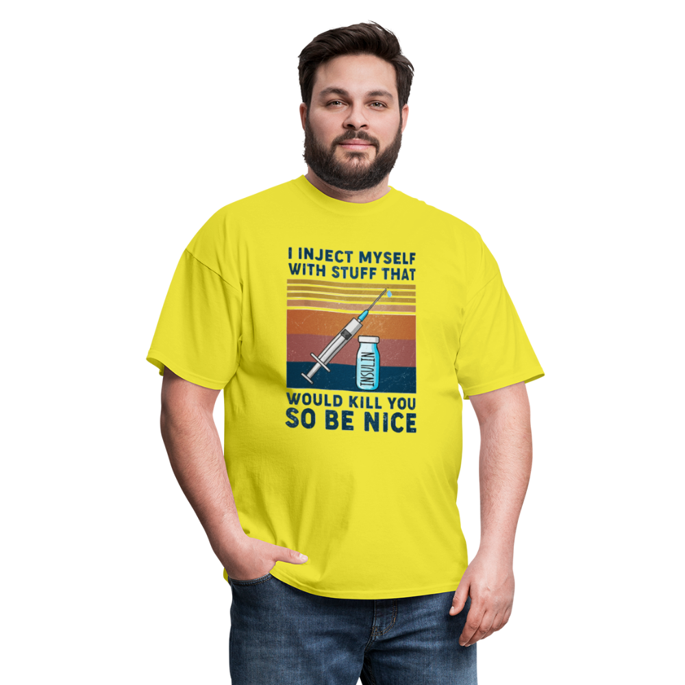 Be Nice To Diabetics Insulin Humor Unisex T-Shirt - yellow