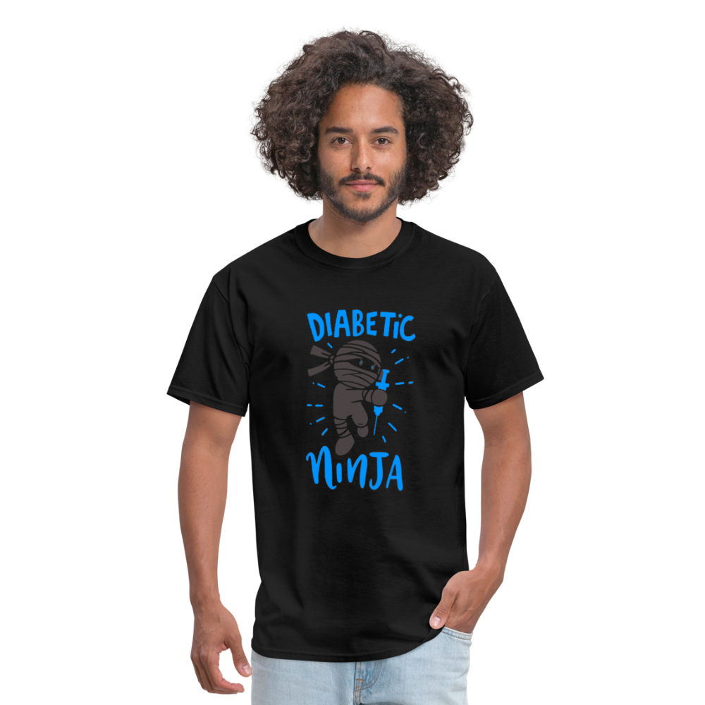 Diabetic Ninja Adult Premium Softstyle Unisex T-Shirt - black