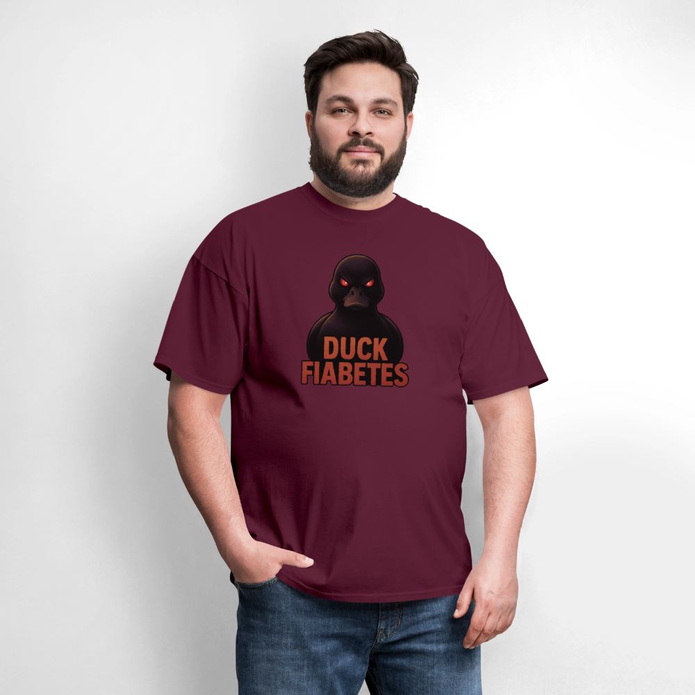 Duck Diabetes Umisex Adult  T-Shirt - burgundy