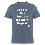 It goes Eat Insulin Oh Sh*t Repeat Parody Unisex Classic T-Shirt - denim