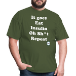 It goes Eat Insulin Oh Sh*t Repeat Parody Unisex Classic T-Shirt - military green