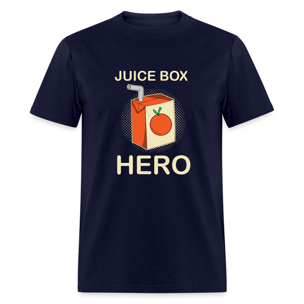 Juice Box Hero Diabetic Humor T1D Funny Unisex Softstyle Adult T-Shirt - navy