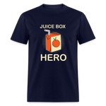 Juice Box Hero Diabetic Humor T1D Funny Unisex Softstyle Adult T-Shirt - navy