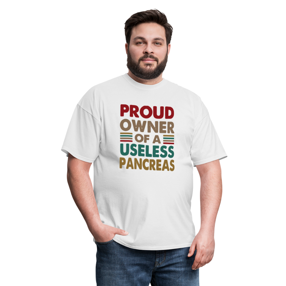 Proud Owner Of A Useless Pancreas Softstyle Unisex T-Shirt - white