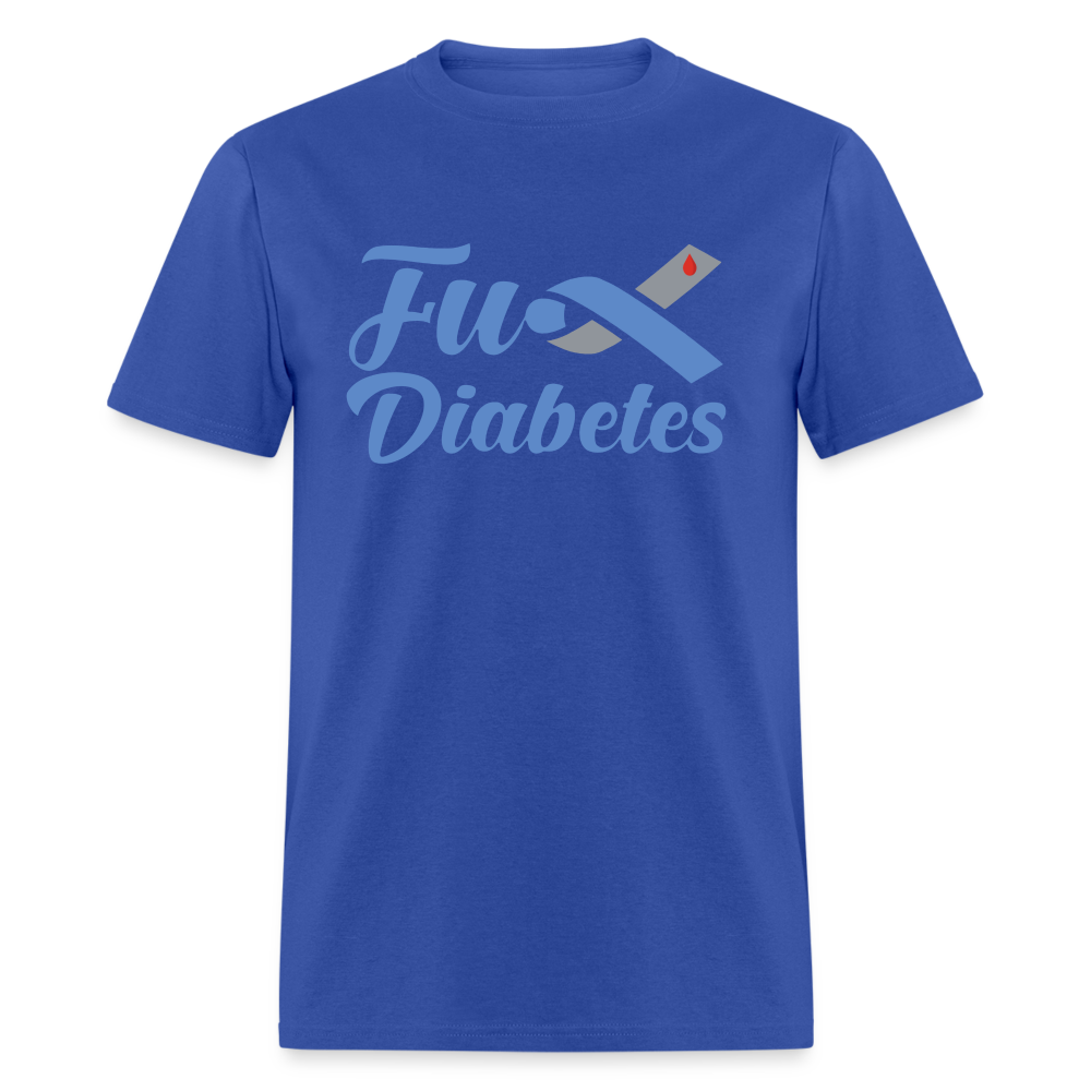 Fu*K Diabetes Blue Ribbon Diabetic Awareness Unisex T-Shirt - royal blue