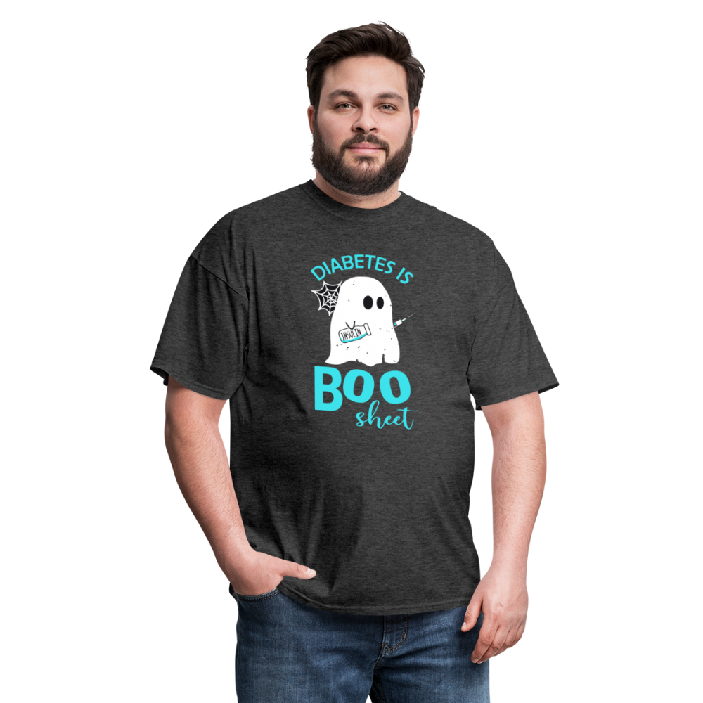 Diabetes Is Boo Sheet Funny Diabetic Halloween Humor Unisex T-Shirt - heather black