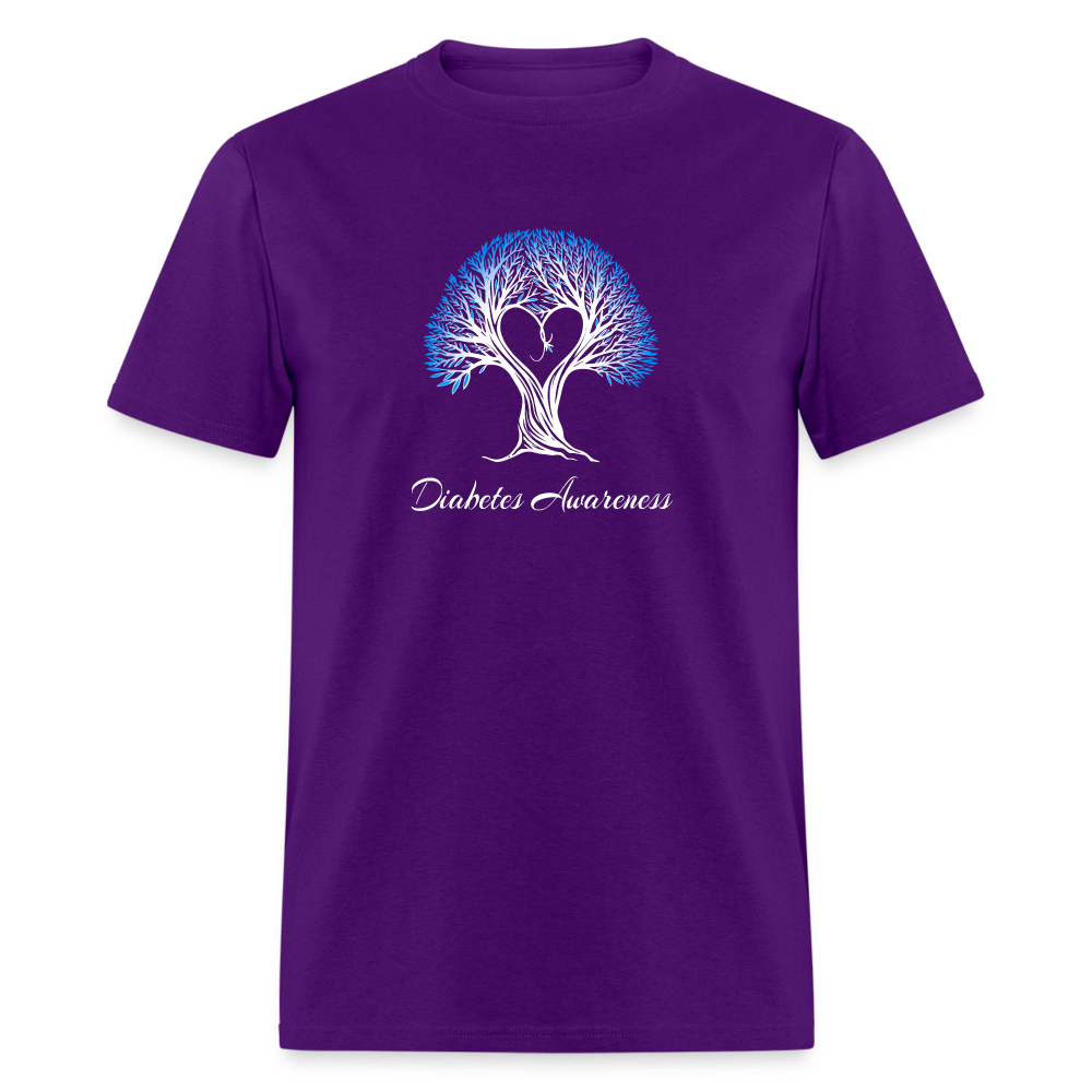 Diabetes Awareness Tree Of Love & Life Unisex T-Shirt - purple