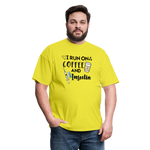 I Run On Coffee & Insulin Adult Unisex Softstyle T-Shirt - yellow