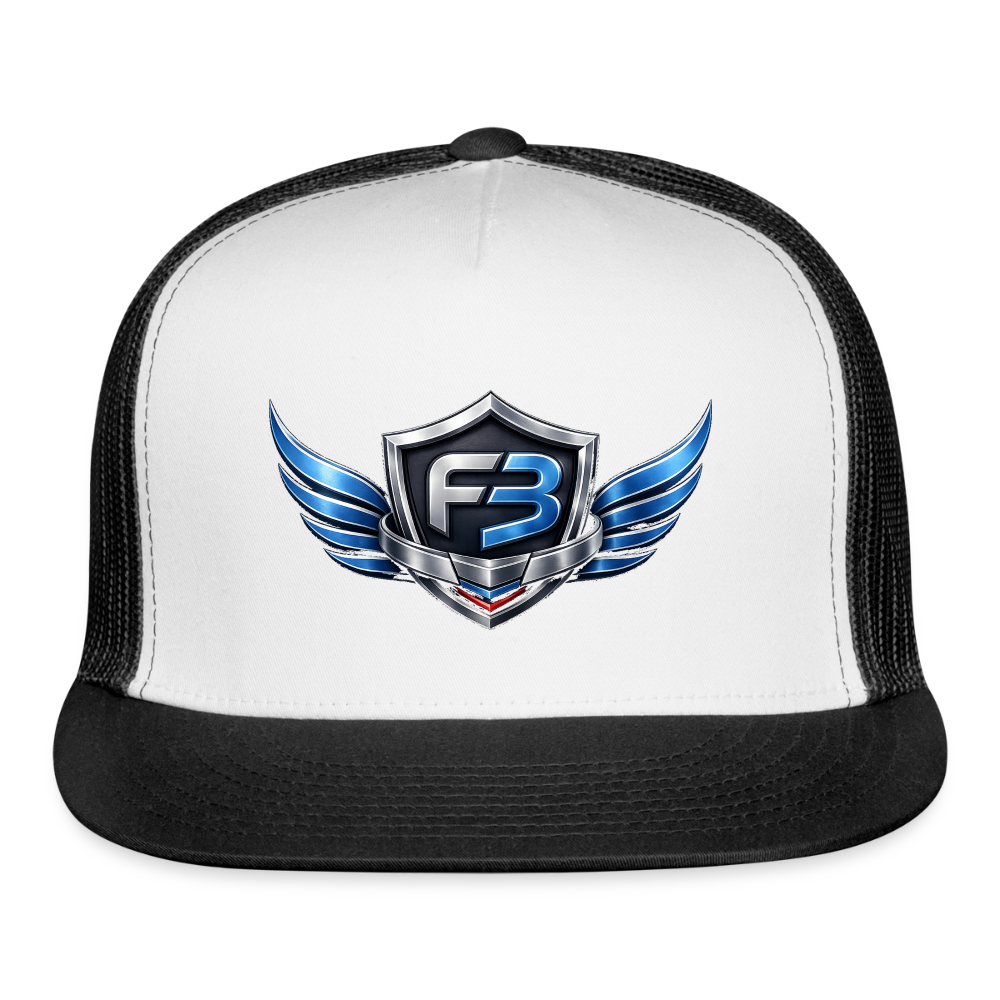 Freedom Band Snap Back Trucker Hat - white/black