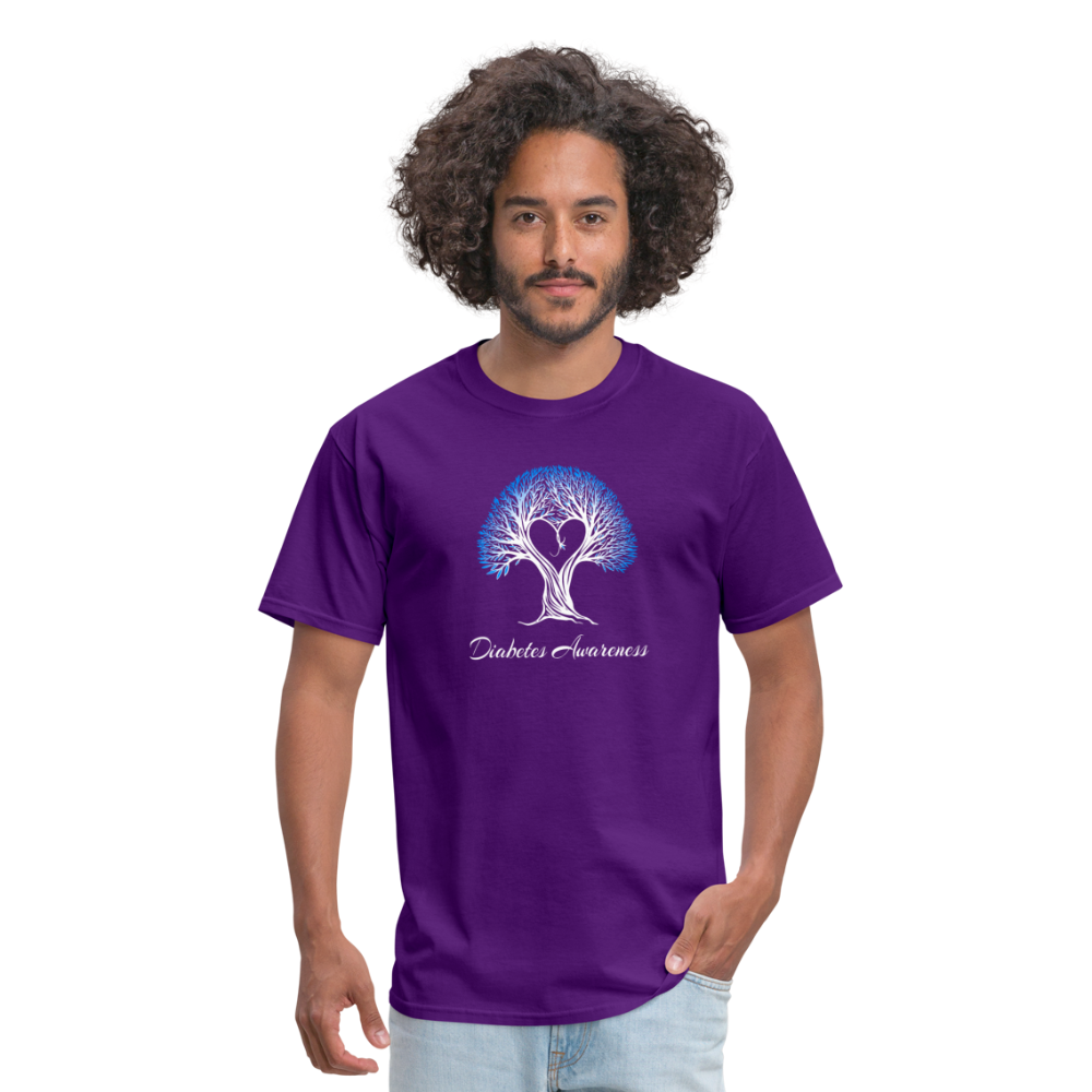 Diabetes Awareness Tree Of Love & Life Unisex T-Shirt - purple